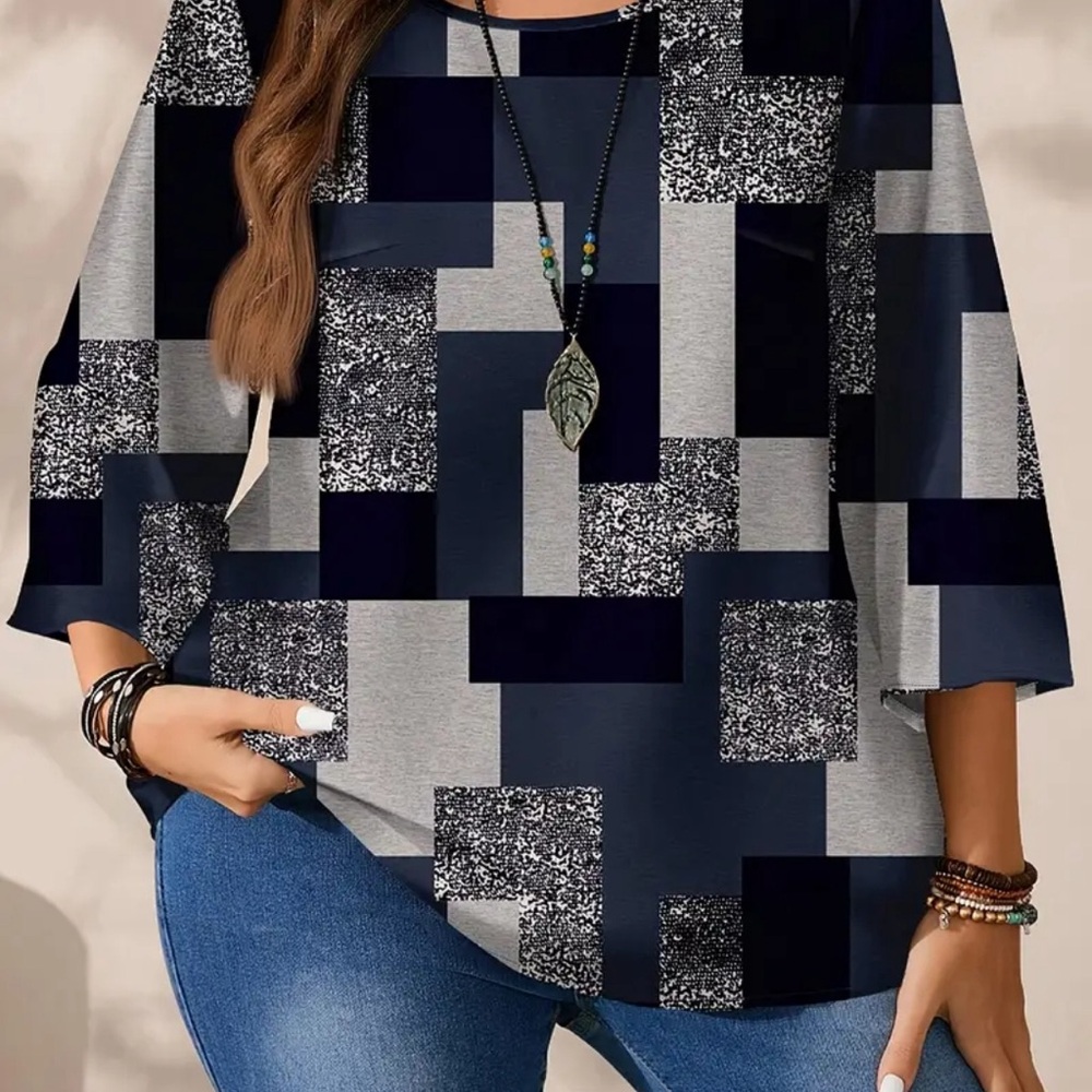 Geometric Patterned Women's Top